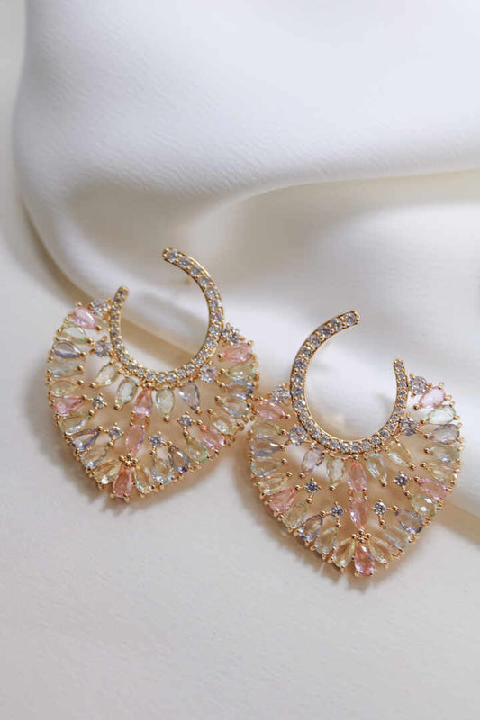 Brinco - Brinco Micocravejado em Colorido e Zirconias