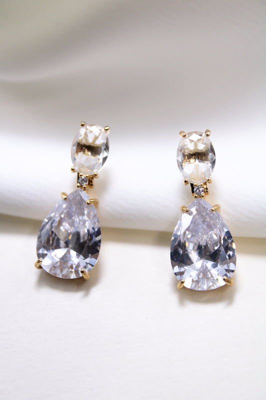 Brinco - Brinco Gota cristal de rocha