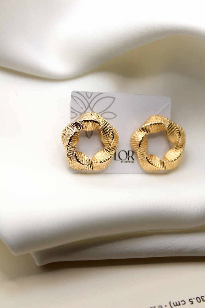 Brinco - Brinco circular torcido- textura escovada