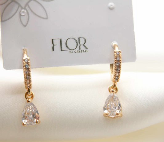 Brinco - Argola de pingente de gota cristal