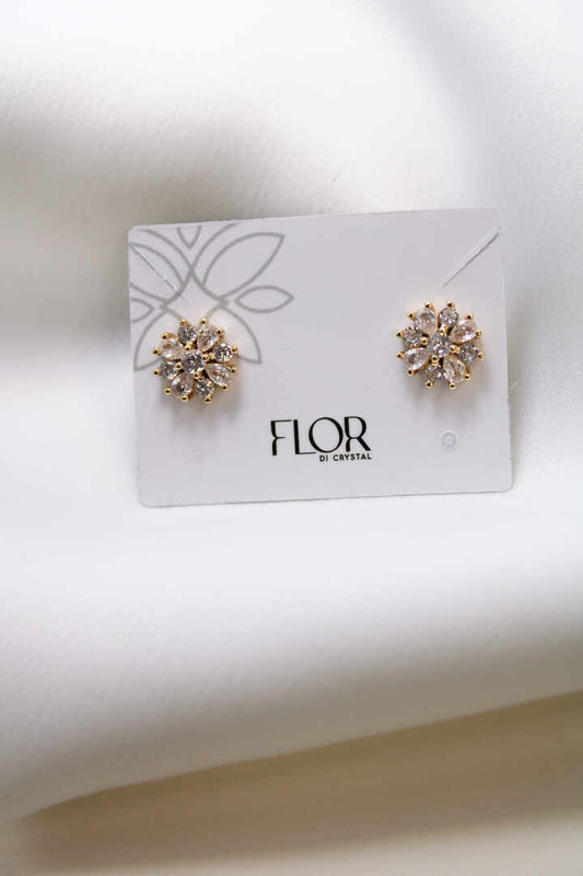 Brinco - Brinco cravejado formato de flor