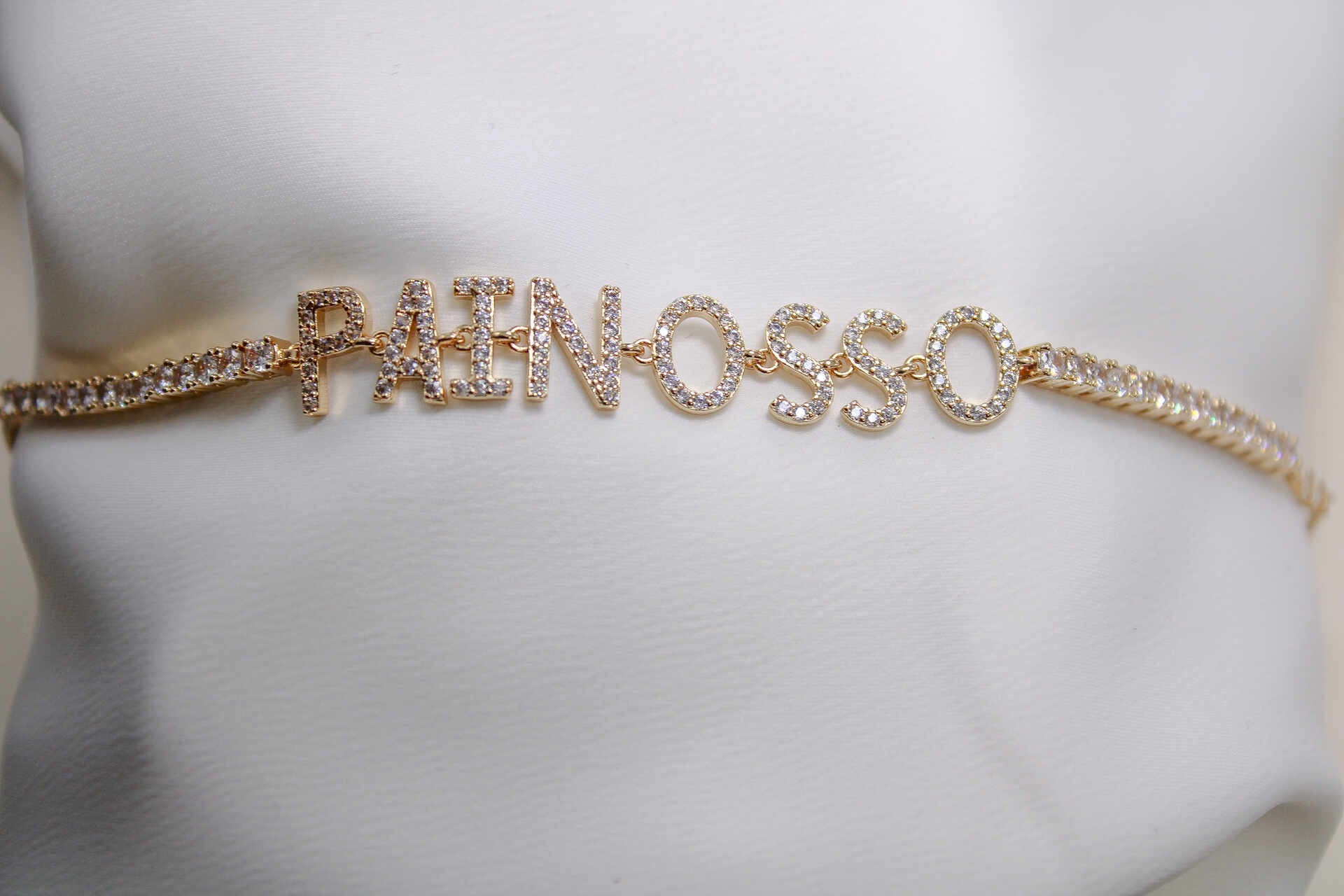 Pulseira Pai Nosso cravejada