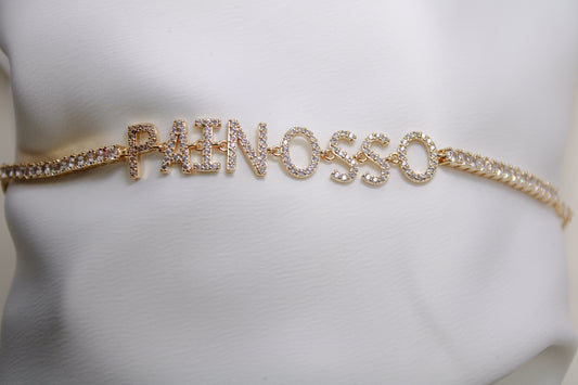 Pulseira - Pulseira Pai Nosso cravejada