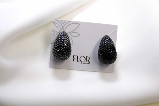 Brinco - Gota Media preto cravejado