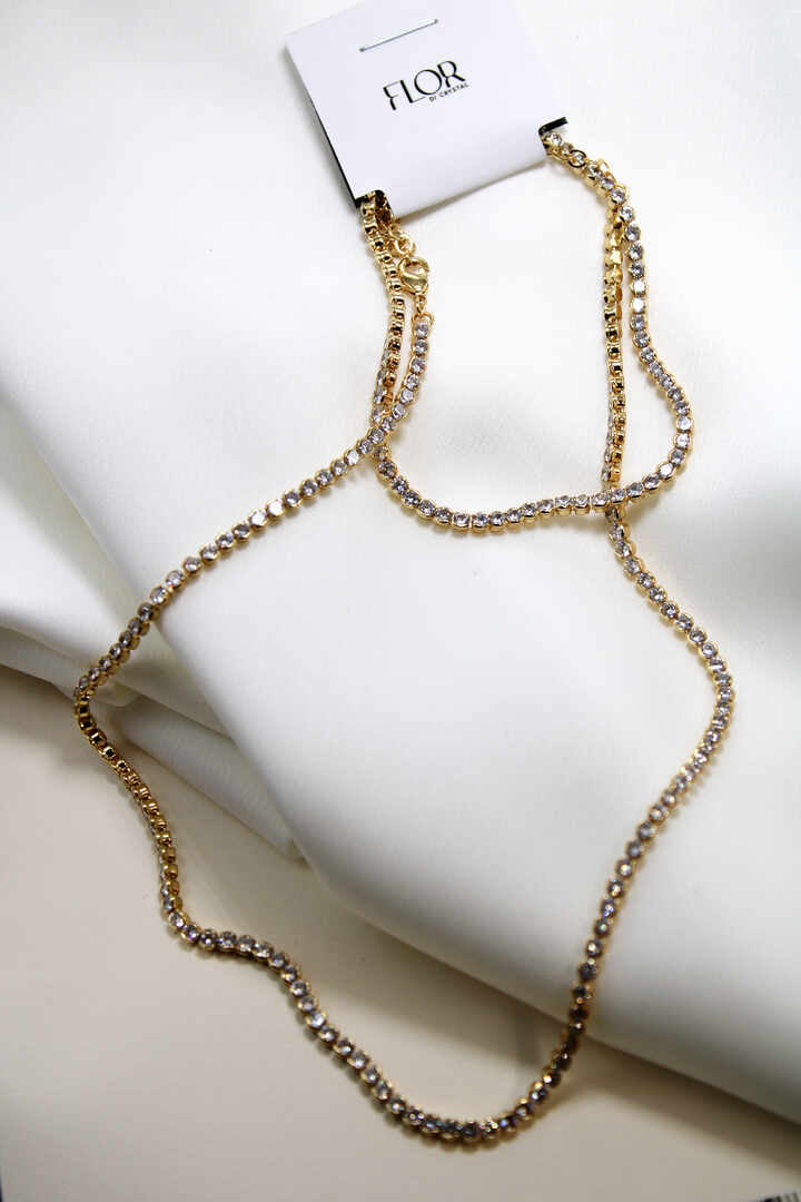 Conjunto - Chocker Rivieira 1mm redonda com pulseira