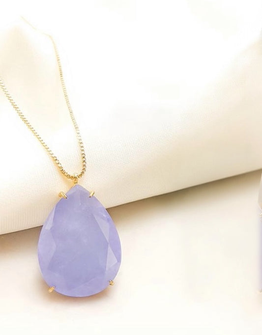 Colar - Colar Gota Trumalina Lilaz
