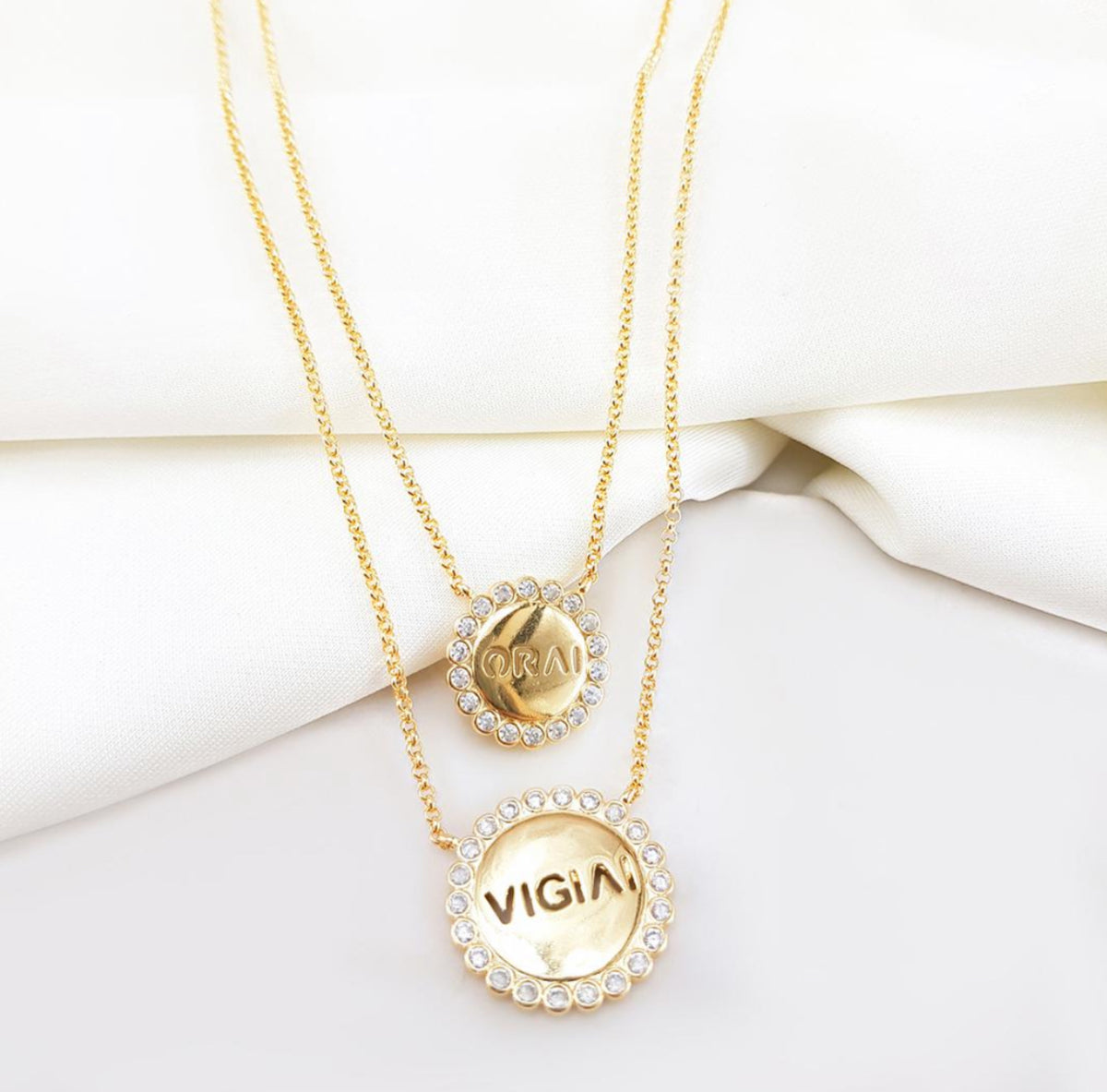 Conjunto colar duplo Orai e Vigiai