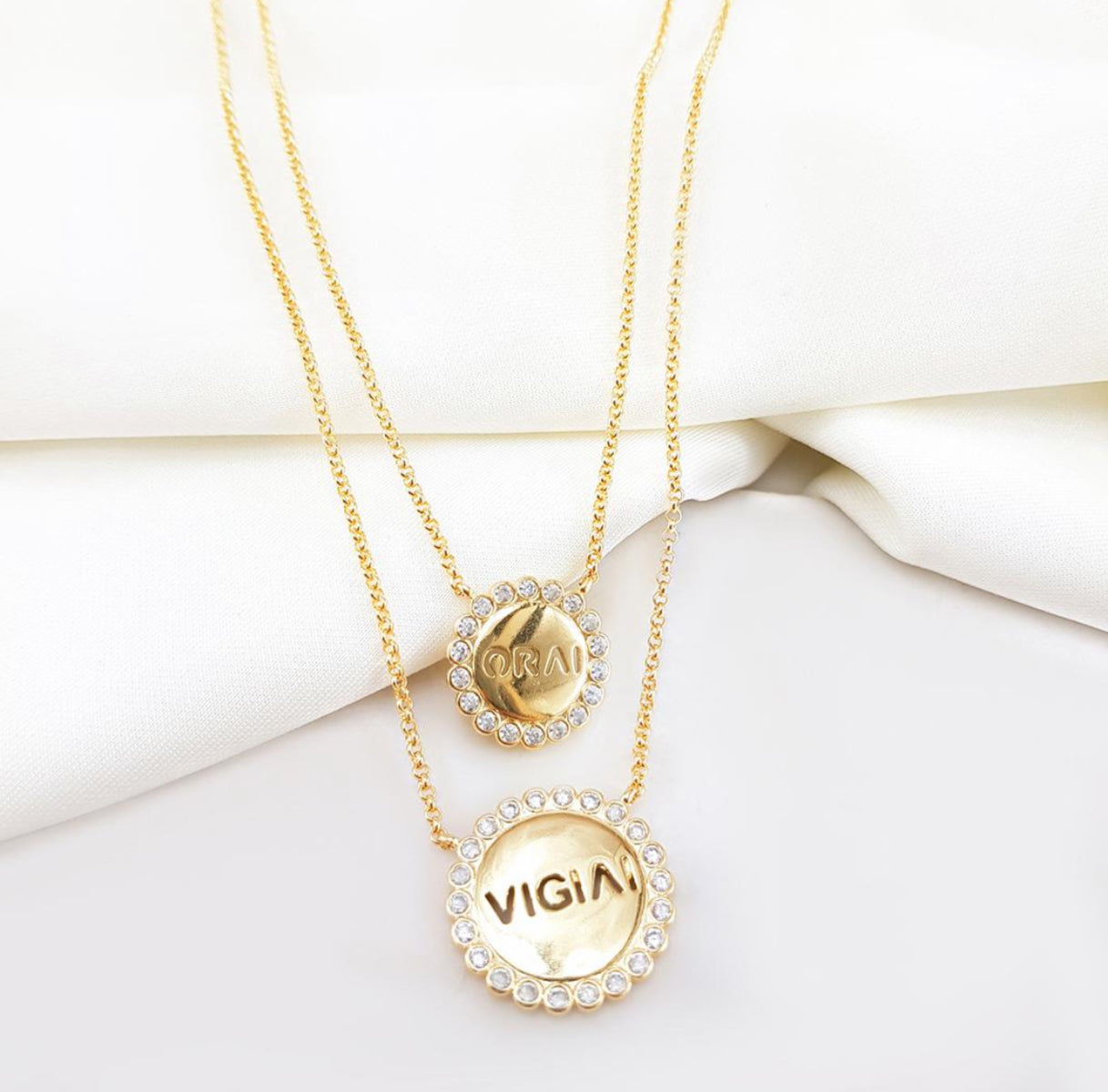 Conjunto colar duplo Orai e Vigiai
