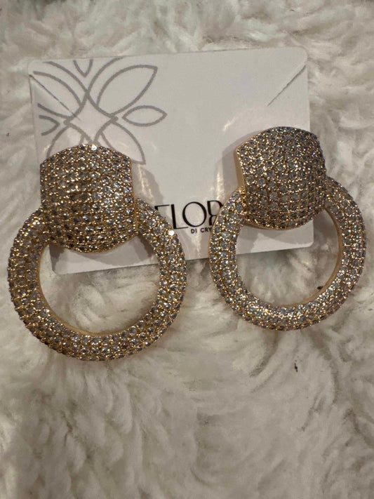 Brinco - Brinco circular cravejado Luxo