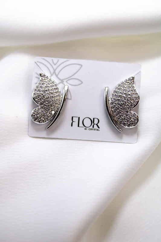 Brinco - Brinco de borboleta cravejada