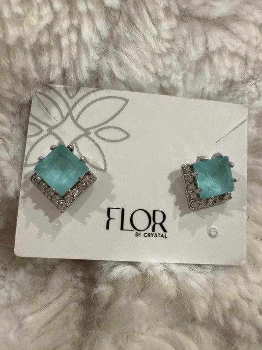 Brinco - Brinco quadrado aqua marine