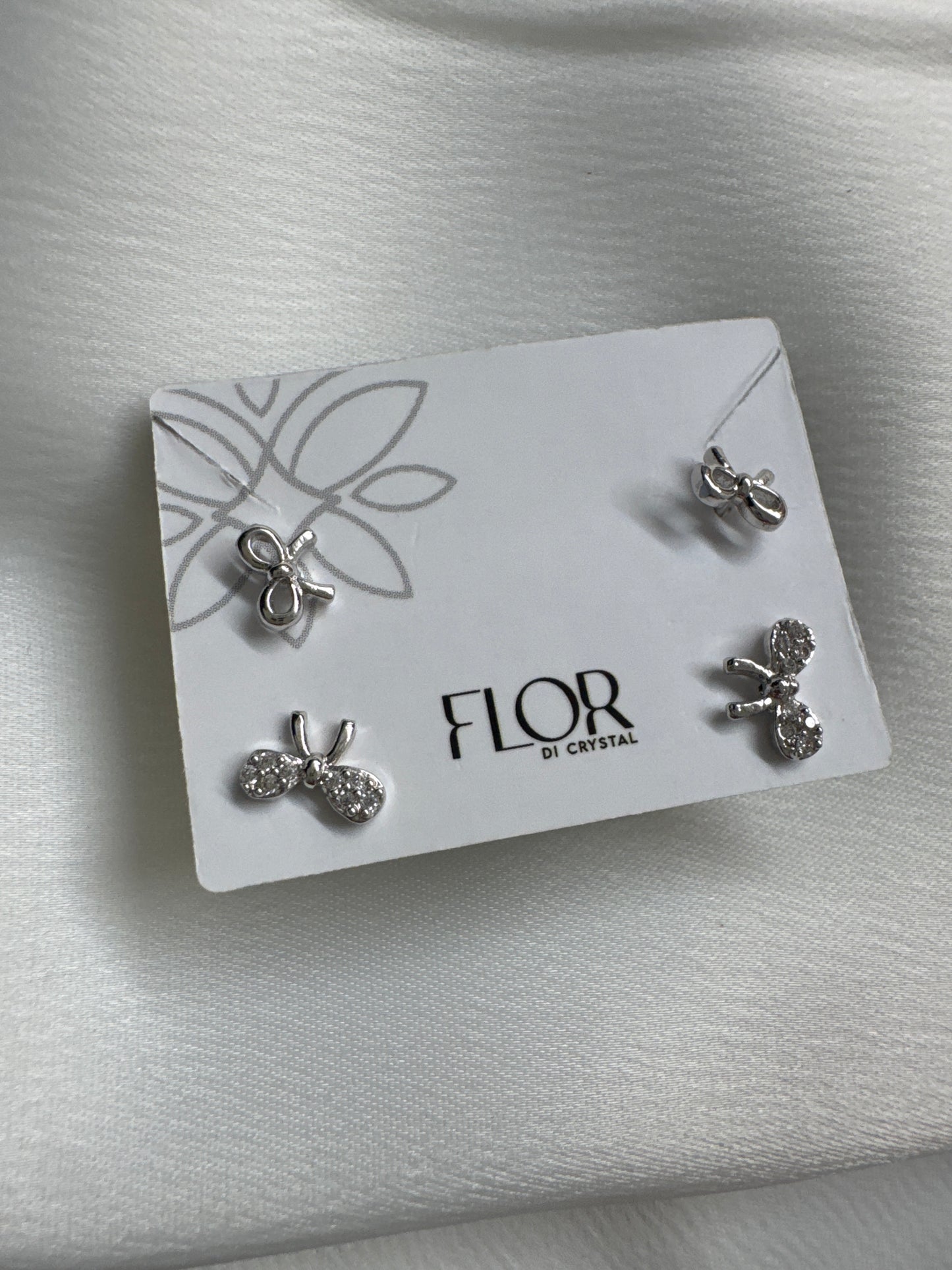 Brinco - Duo de laco em rodio