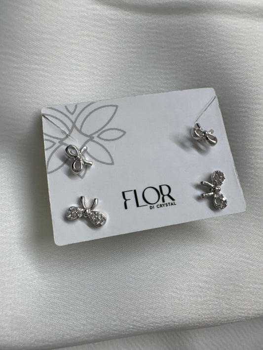 Brinco - Duo de laco em rodio