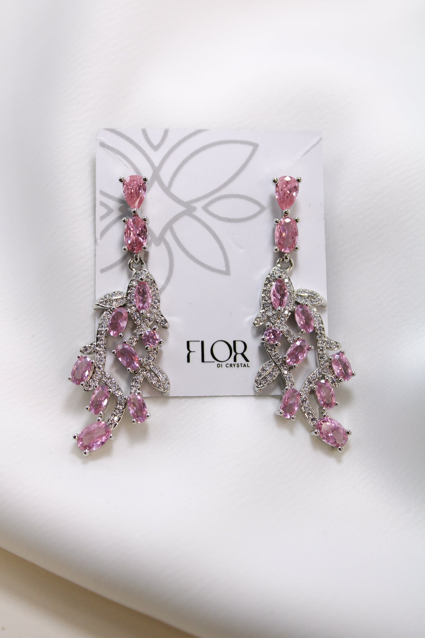 Brinco - Brinco de cascata em rodio e Rosa luxo