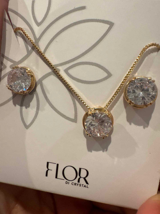 Conjunto - Conjunto de Colar e Brincos 1 ponto de luz Maxi