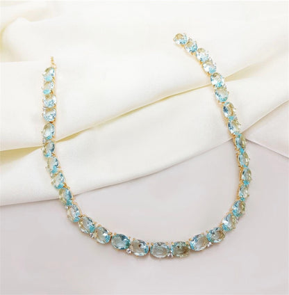 Rivieira 6mm oval - aqua marine e cristal
