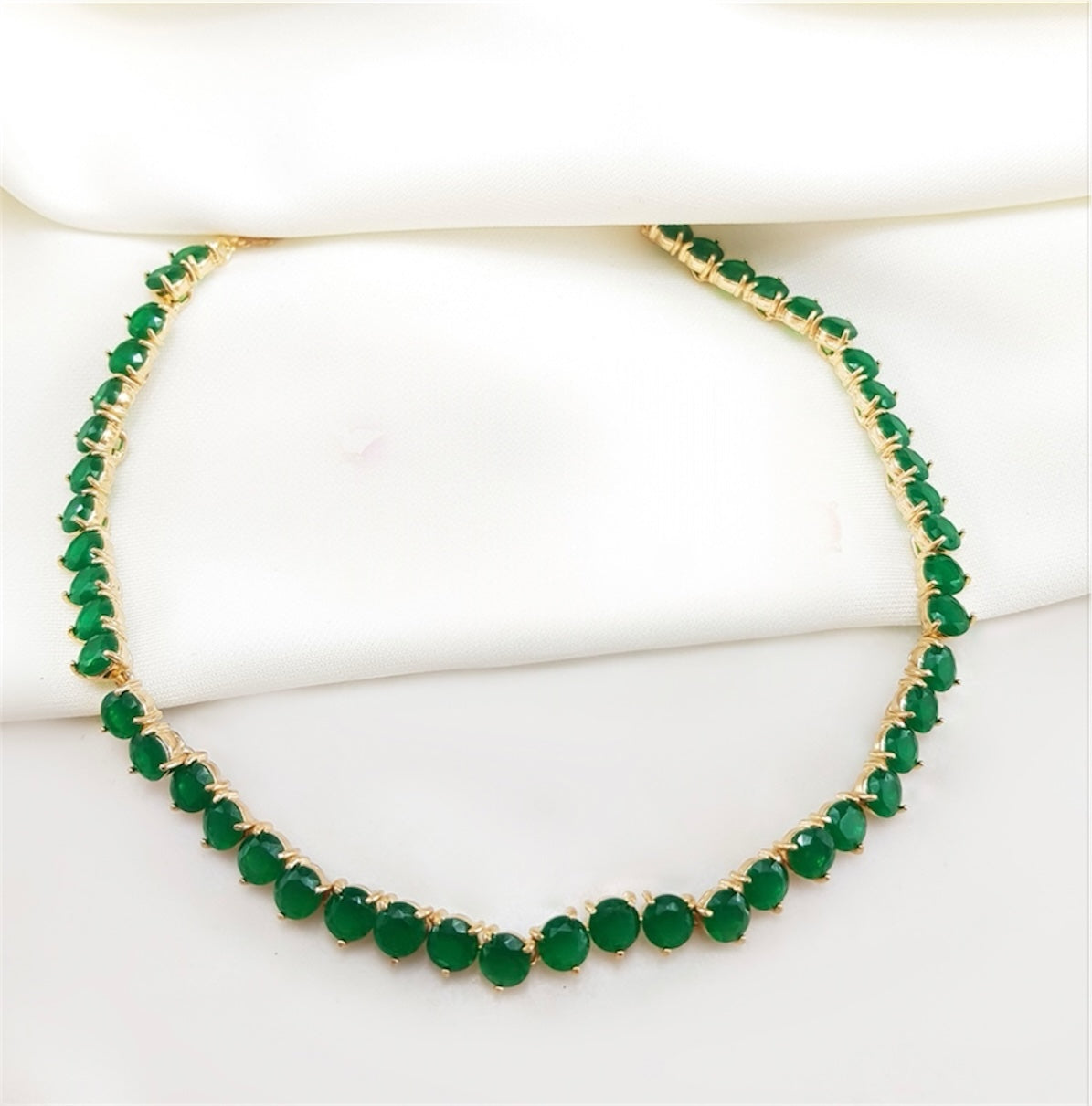 Choker - Rivieira 3mm oval  - Verde esmeralda