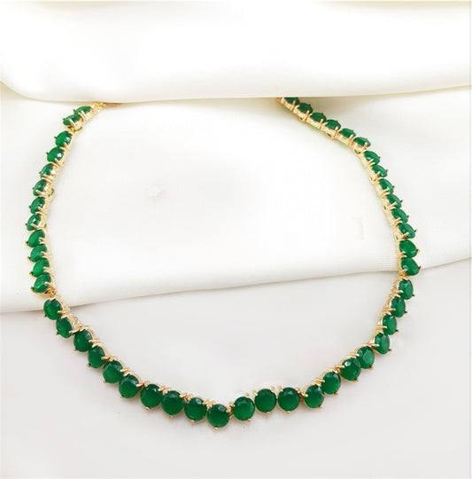 Choker - Rivieira 3mm oval  - Verde esmeralda