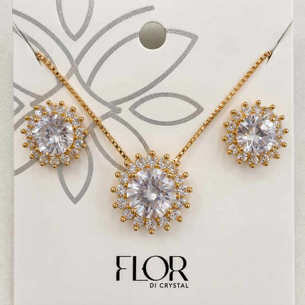 Conjunto ponto de luz 10mm com carreira cravejada