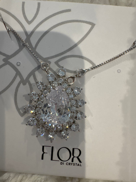 Colar - Colar Gota gora cristal cravejado