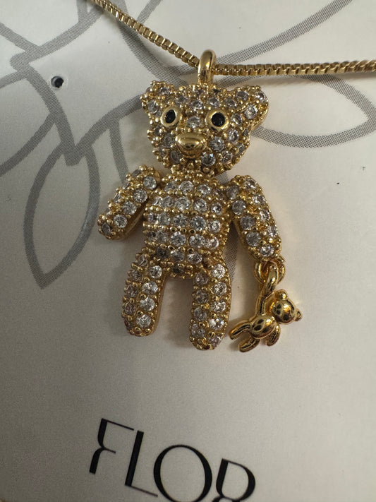 Conjunto - Colar De ursinho cravejado