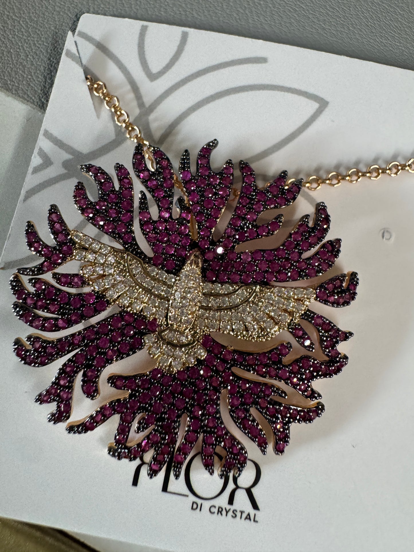 Colar - Medalha Espirito santo Cravejada