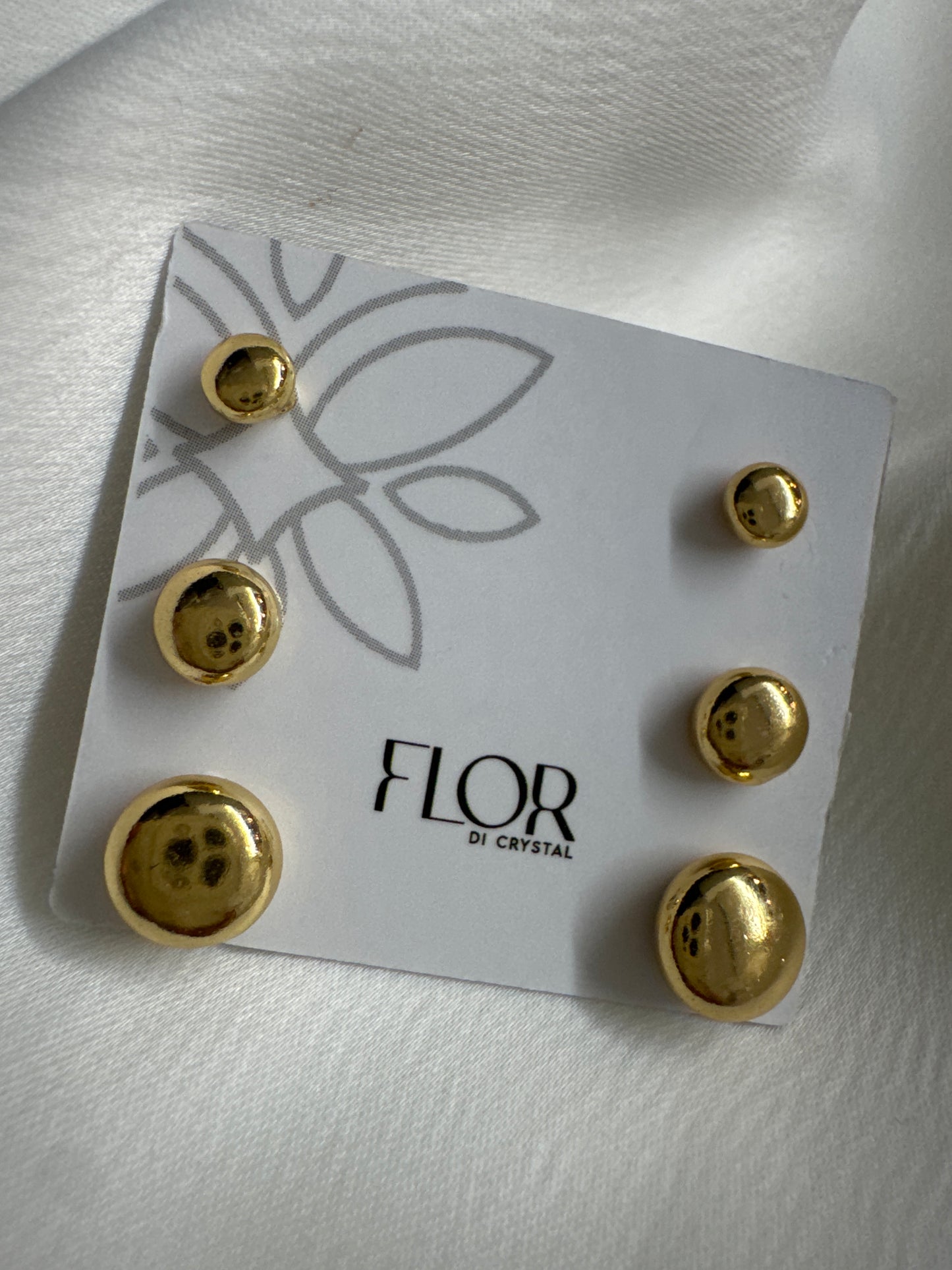 Brinco - Trio Brincos  resondos liso - Gold