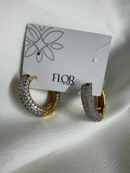 Argolas Cravejadas Luxo Maxi - Gold com Rodio