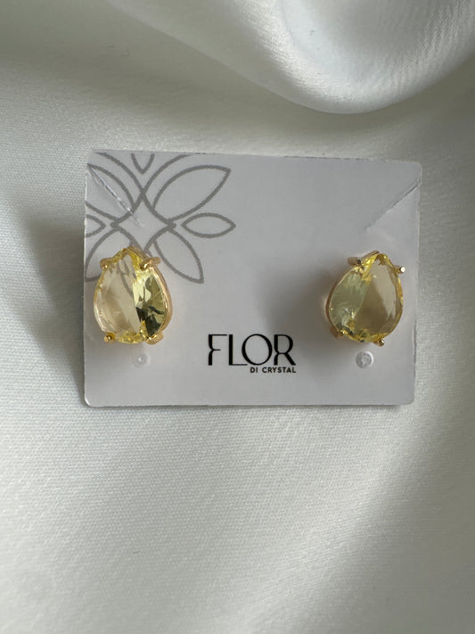 Brinco - Brinco de gota - amarelo citrino