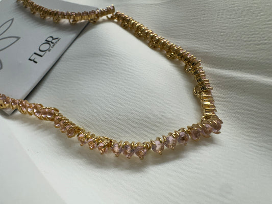 Choker - Rivieira 3mm rosa - bopartida