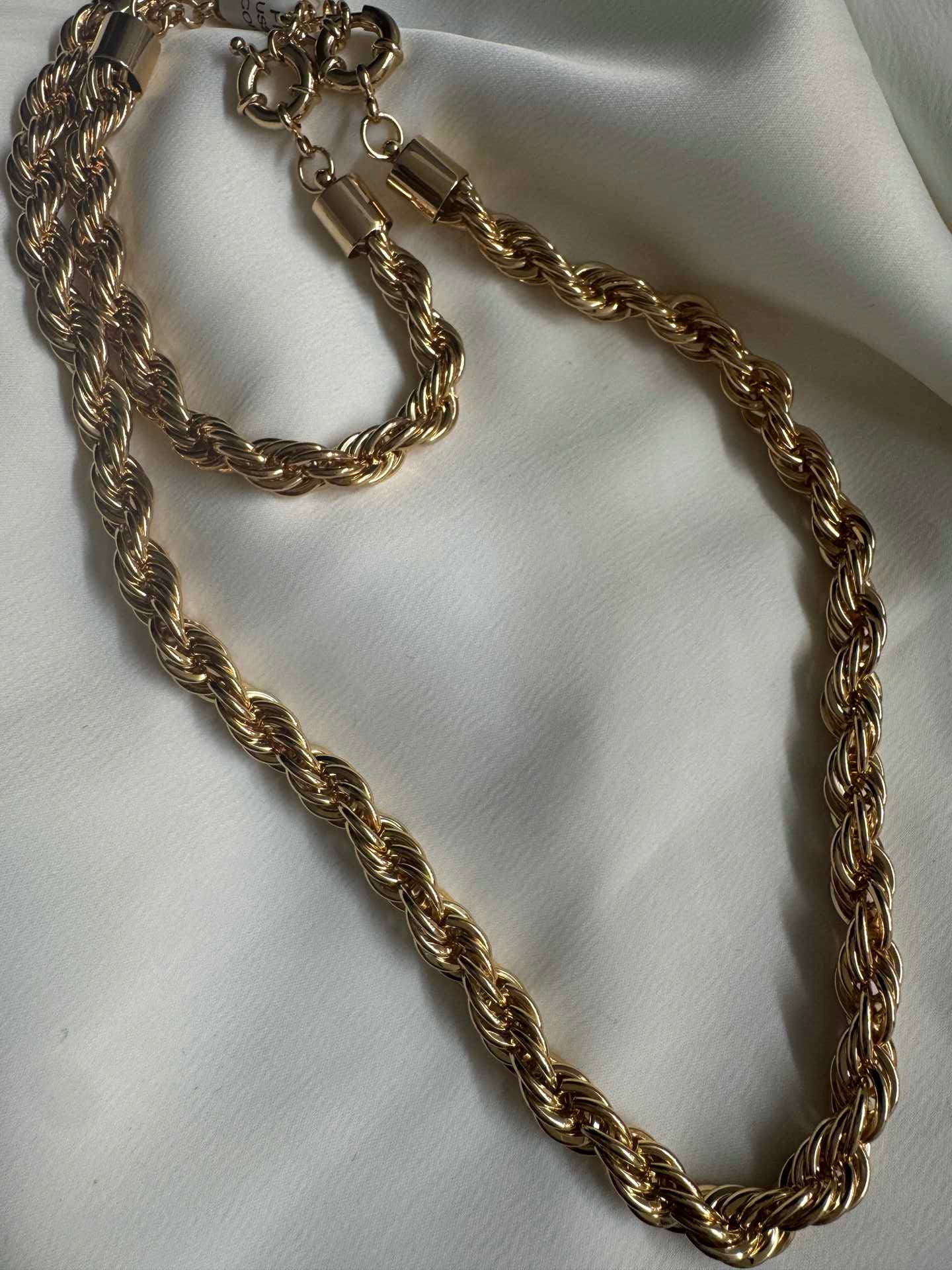 Corrente - conjunto de Corente e pulseira cordao Baiano Maxi media 8MM