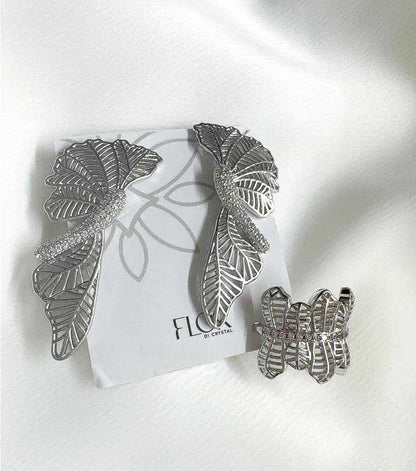 conjunto C. Herreira de brincos e anel regulavel