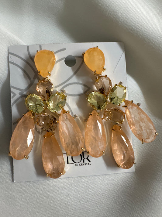 Brinco - Brinco MAXI com Turmalina morganita e citrino