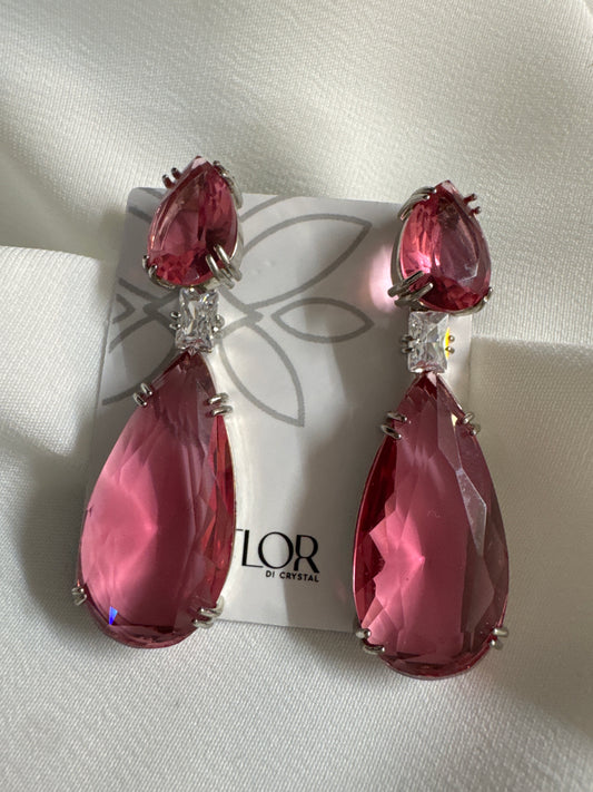 Brinco - Brinco de gota Zirconia Vermelho