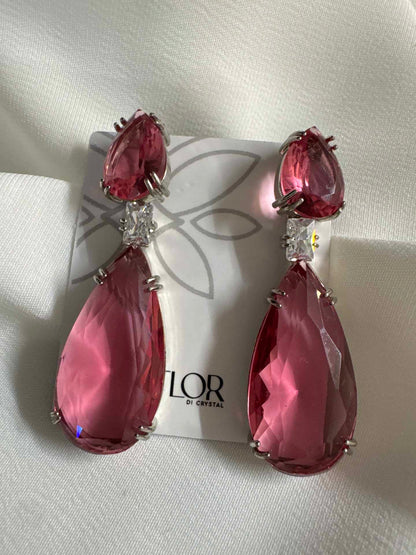 Brinco de gota Zirconia Vermelho