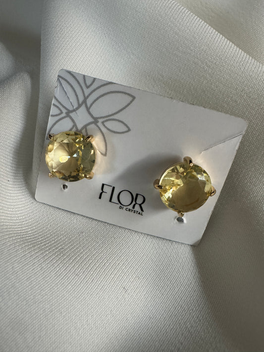 Brinco - Brinco de ponto de luz zirconia grande -  citrino
