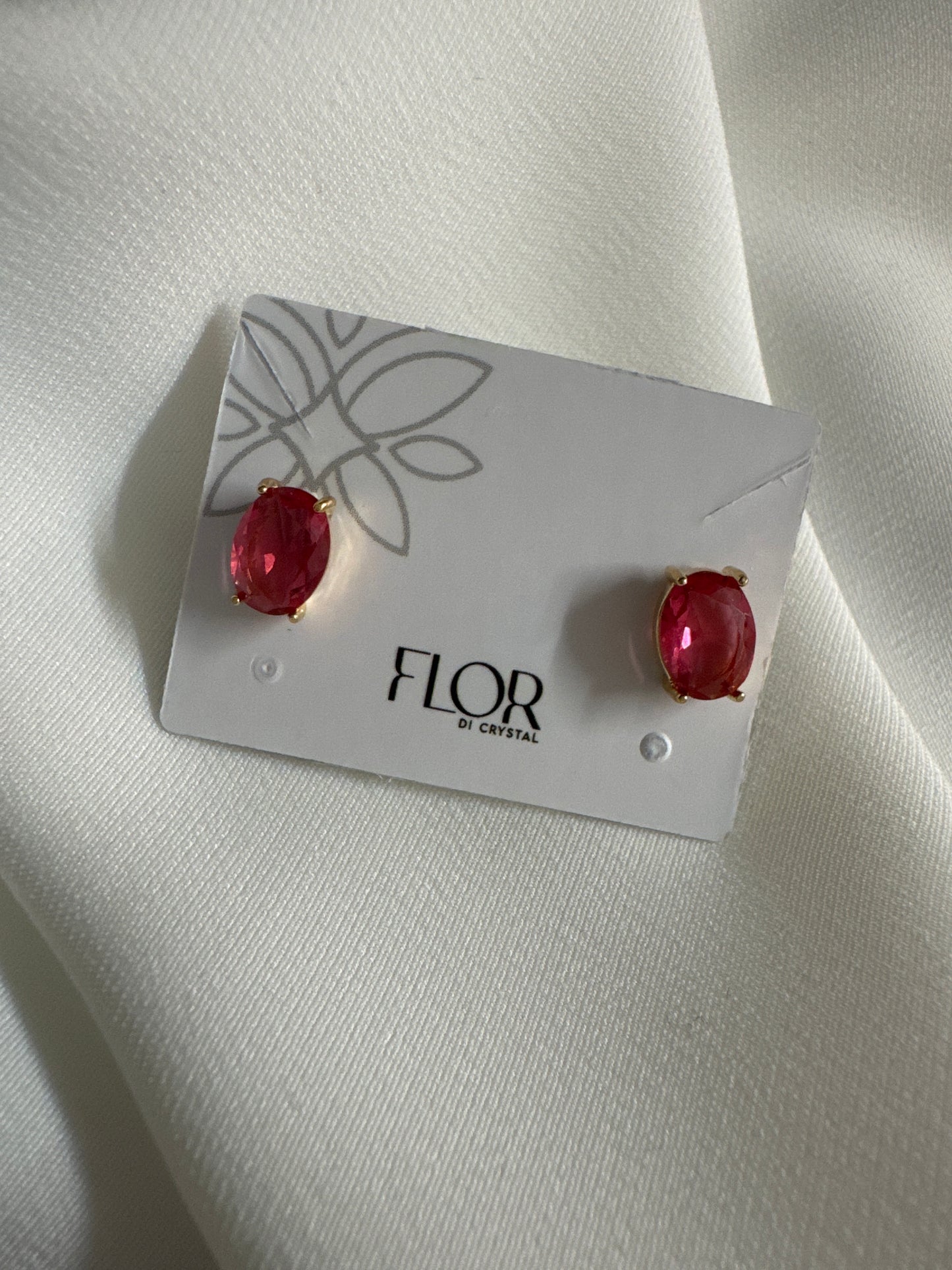 Brinco - Brinco ponto de luz oval Mini- vermelho