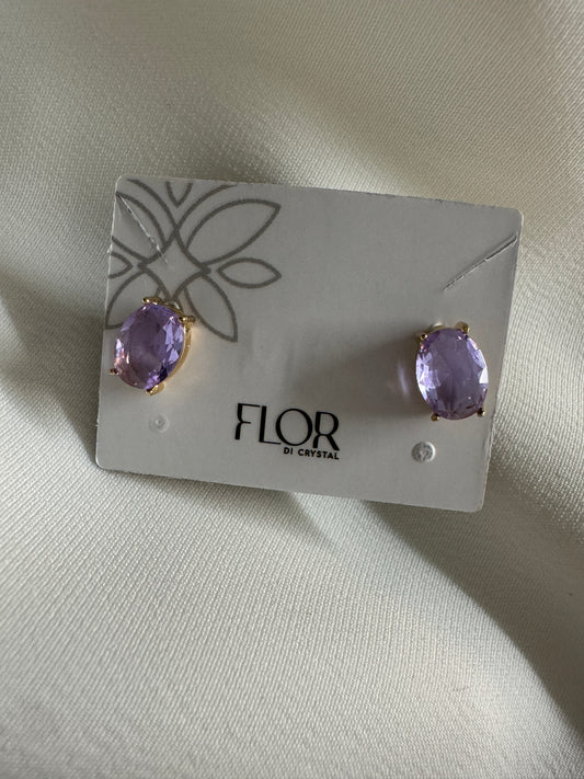 Brinco - Brinco ponto de luz oval Mini- lilaz