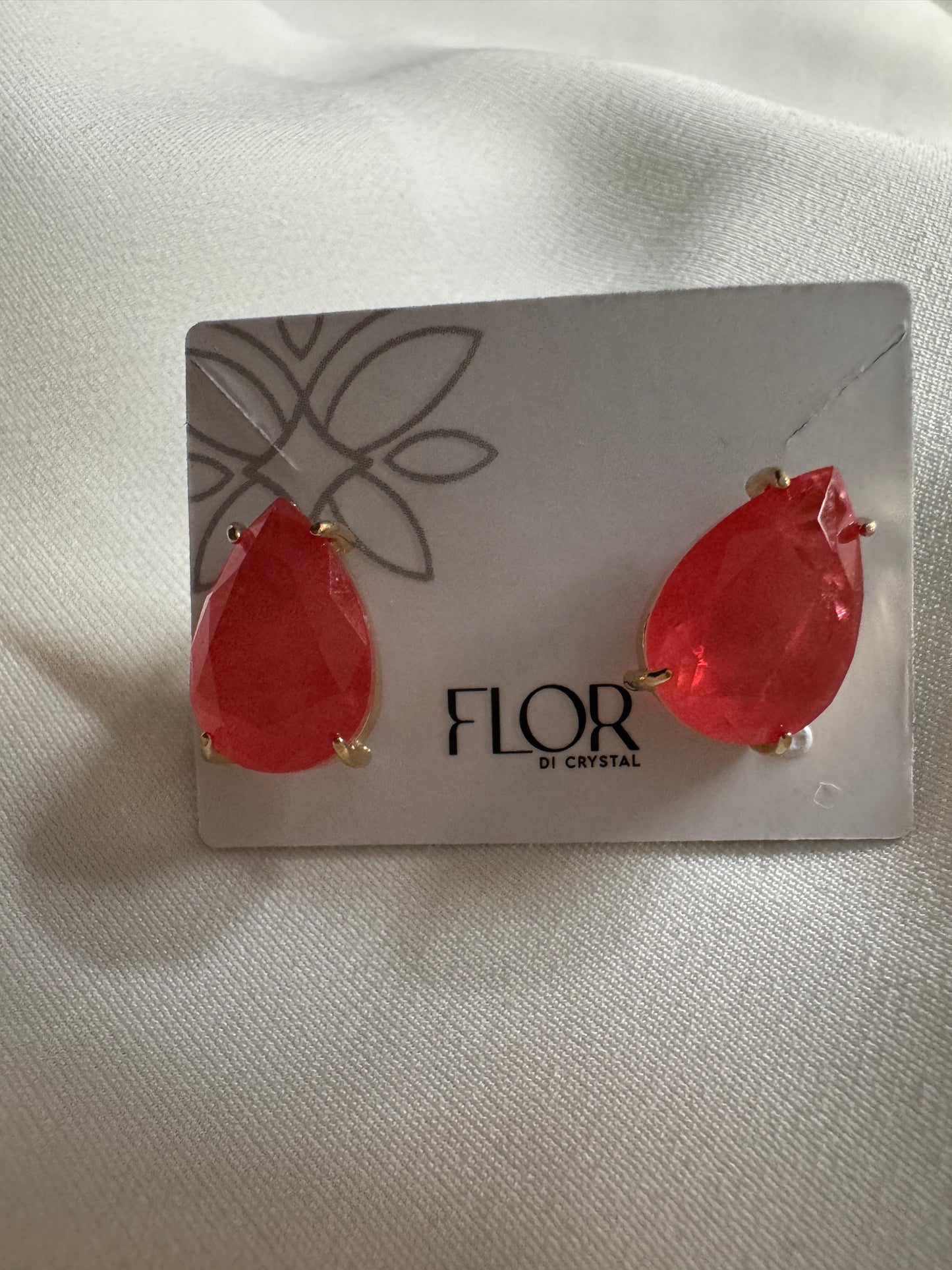 Brinco - Brinco de Gota Turmalina grande Laranja