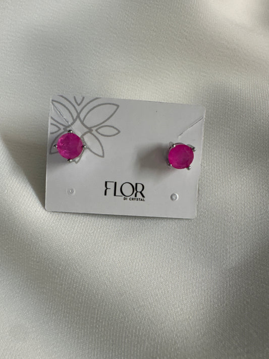 Brinco - Brinco ponto de luz Mini Turmalina - fuchia
