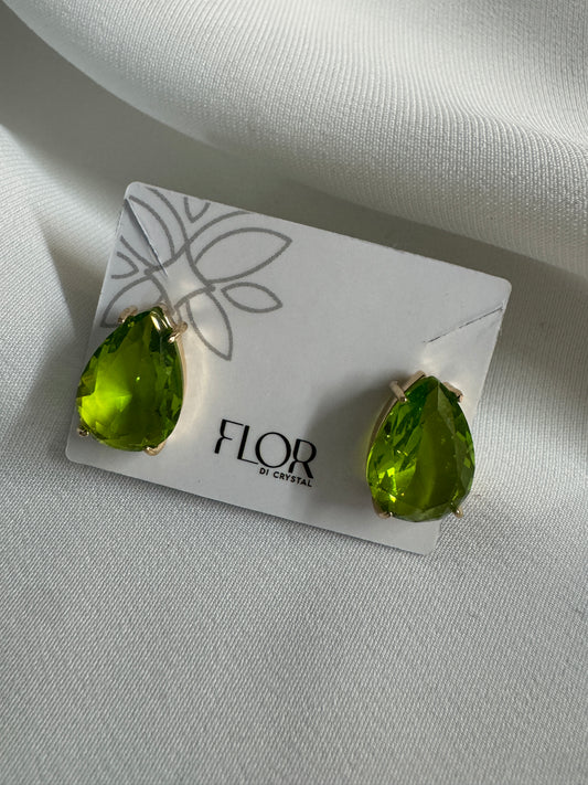 Brinco - Brinco de Gota cristal Verde Lima