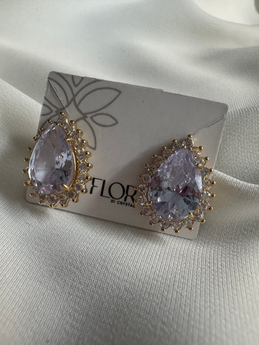 Corrente - Brinco de Gota cristal Cravejada