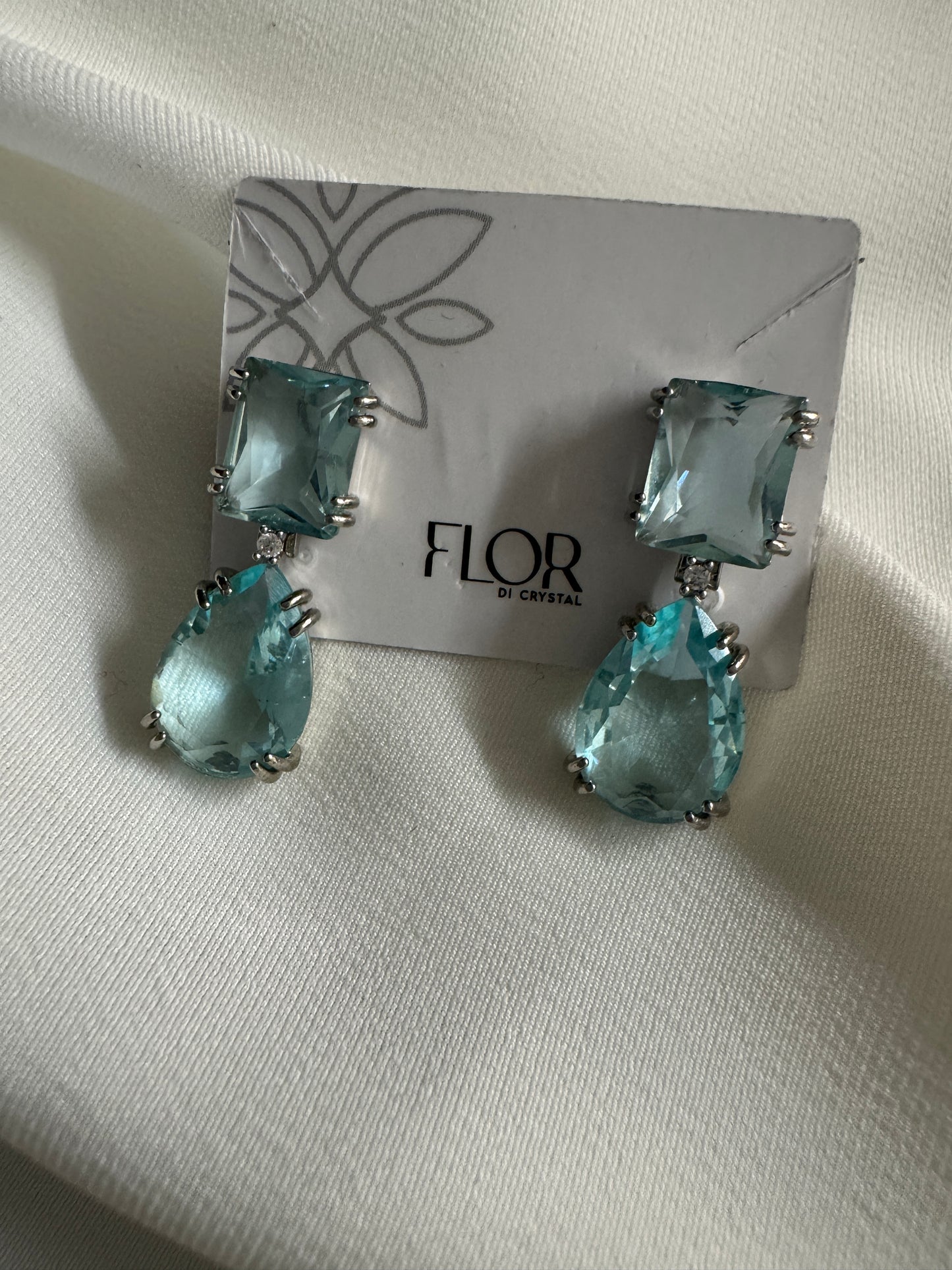 Brinco - Brinco de gota Zirconia aqua Medio -pequeno