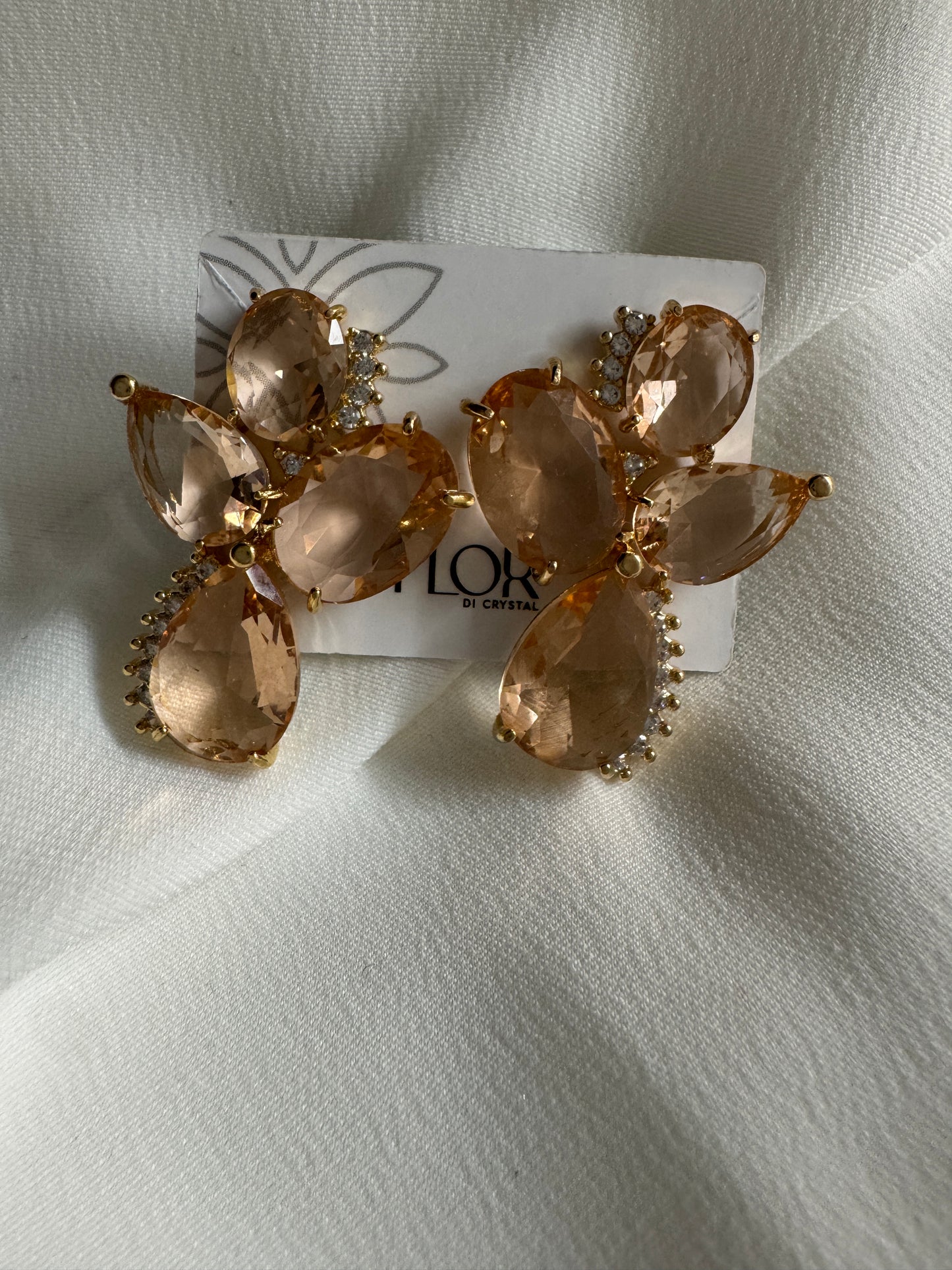 Brinco - Brinco de gota Zirconia morganita