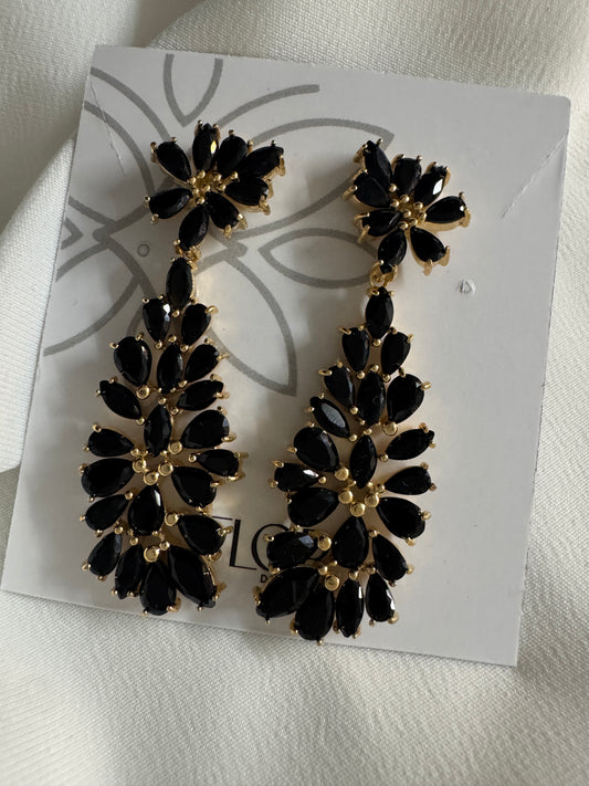 Brinco - Brinco de gota Zirconia Onix com pingente removivel