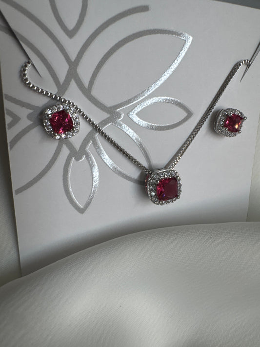 Conjunto - Conjunto delicado rubi