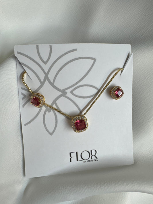 Conjunto - Conjunto delicado rubi