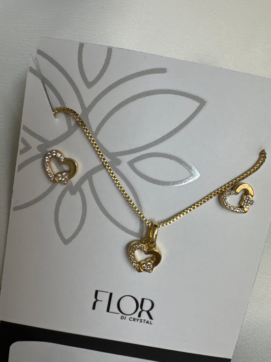 Conjunto - Conjunto delicado de coracao  mini