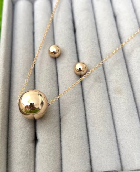 Conjunto - Conjunto de Esferas grande- colar e brinco -