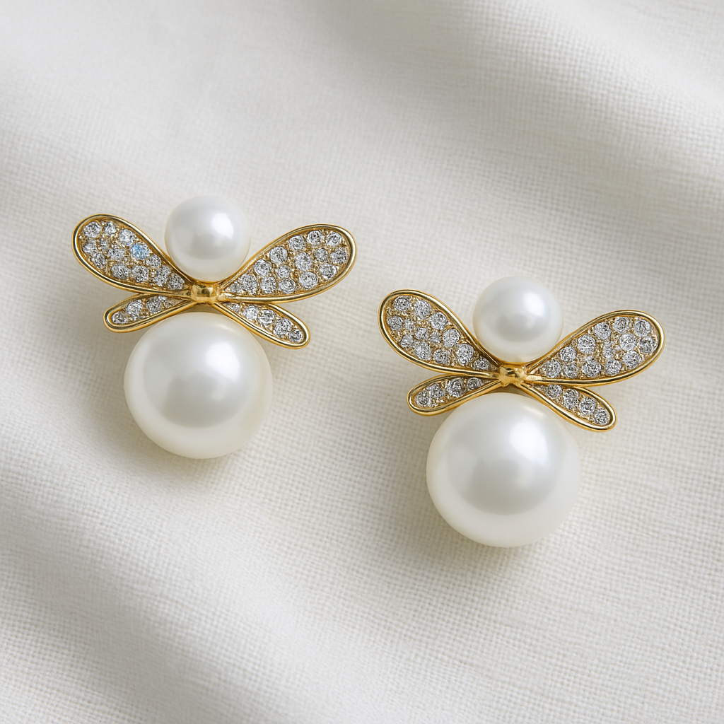 Brinco - Brinco abelha com perola shell